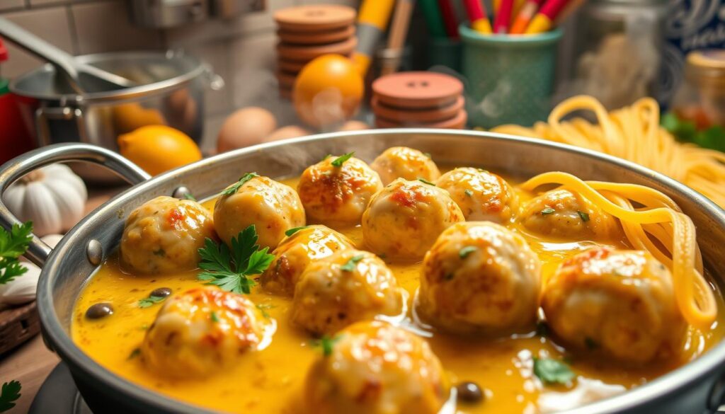 Cooking Juicy Chicken Piccata Meatballs