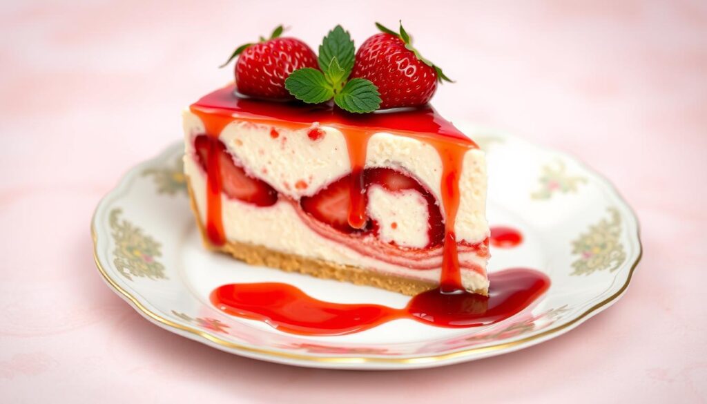 Strawberry Swirl Cheesecake