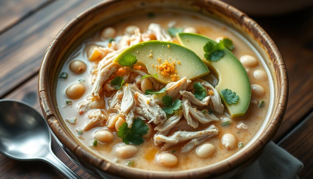 White Chicken Chili with Avocado