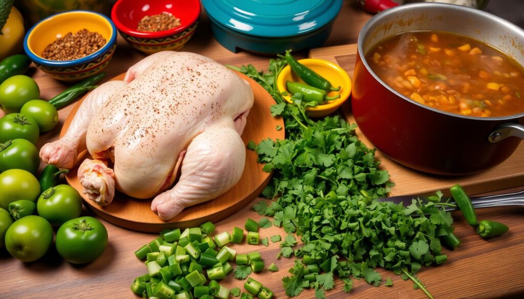 Zesty Chicken Chili Verde Preparation